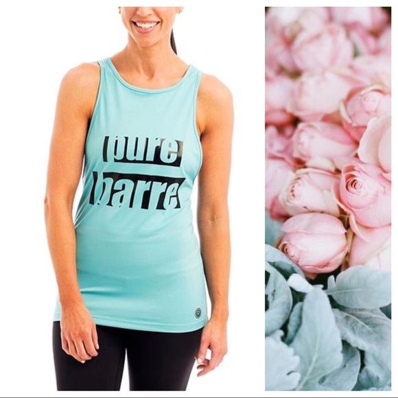 Pure Barre Tops - Pure Barre Aqua Blue Venice Alize Tank Size Small